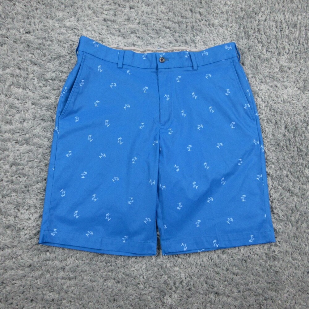 Walter Hagen Golf Shorts Mens 36 Palm Tree Print Performance Polyester 35x10*